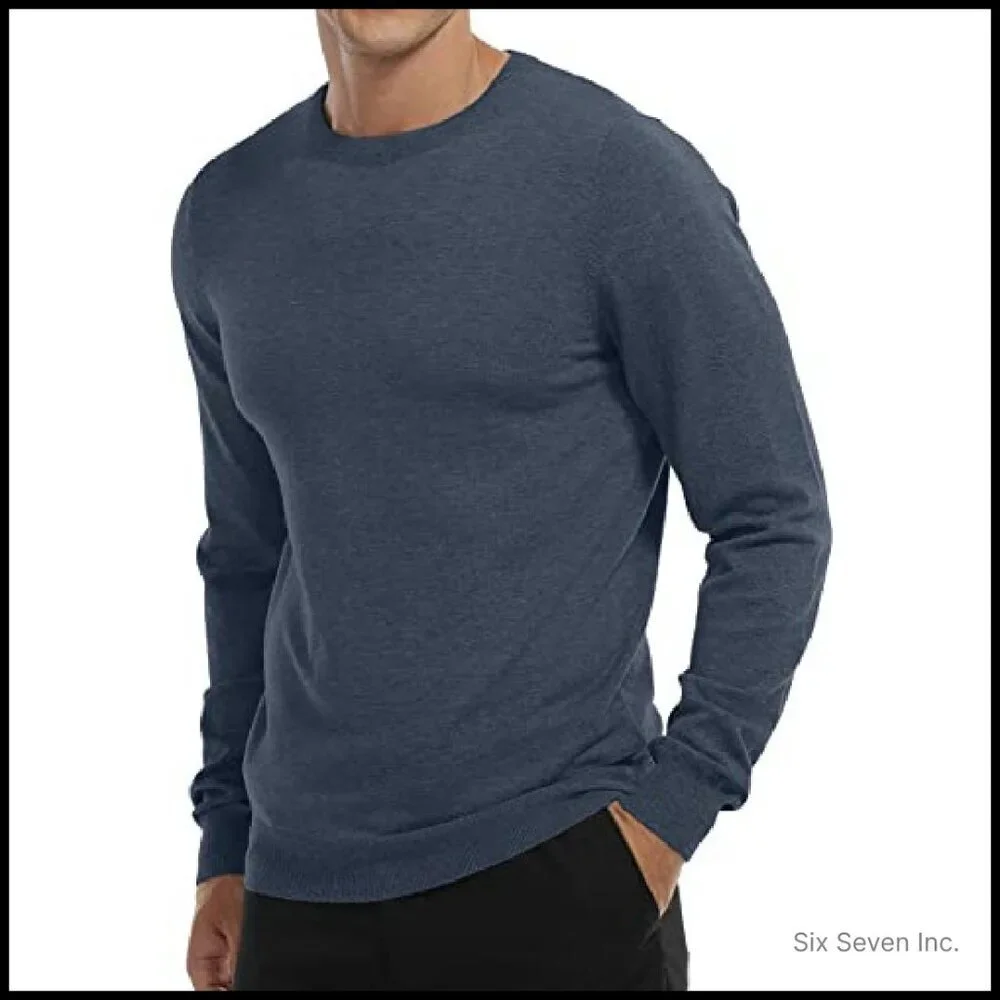 Slim Fit Crew Neck Sweater Lightweight Knitted Pullover Casual Minimal Chic